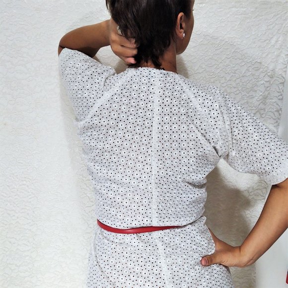 Summery Cottage Core Eyelet Midi Dress - Picture 5 of 9